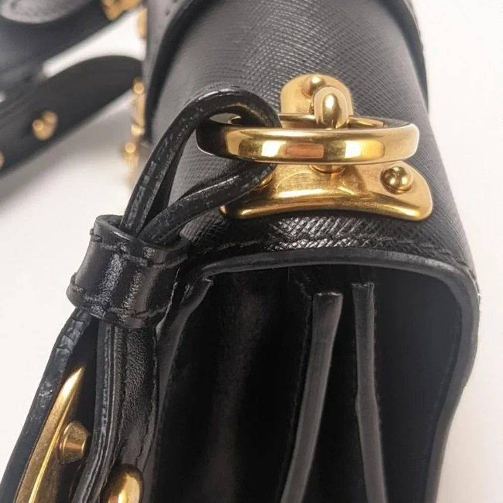 Prada Cahier Medium Black Leather Cross Body Bag - Picture 5 of 10